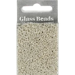 Rocaillesperler, dia. 1,7 mm, hulstr. 0,5-0,8 mm, sølv metal, 25g, str. 15/0