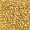 Rocailles perler, dia. 3 mm, hulstr. 0,6-1,0 mm, guld, 25g, str. 8