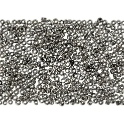Rocaillesperler dia. 1,7 mm, hulstr. 0,5-0,8 mm, grå metal, 25g, str. 15