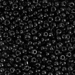 Rocaillesperler, dia. 3 mm, hulstr. 0,6-1,0 mm, sort, 25g, str. 8/0