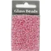 Rocailles perler, dia. 3 mm, hulstr. 0,6-1,0 mm, pink kerne, 25g, str. 8