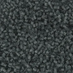 Rocaillesperler, str. 15/0 , diam. 1,7 mm, transparent grå, 2-cut, 25g, hulstr. 0,5 mm