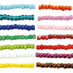 Rocaillesperler, str. 8/0 , diam. 3 mm, 14x25g, hulstr. 0,6-1,0 mm, assorteret farver