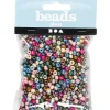 Rocai perler mix, str. 4, diam. 5 mm, metallicfarver, 130g, hulstr. 1,2 mm
