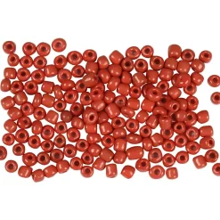 Rocaiperler mørk rød diam. 3 mm str. 8/0 hulstr. 0,6-1,0 mm 500 g/ 1 pk.