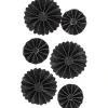 Rosetter diameter 35+50 mm sort glitter | 6 stk.