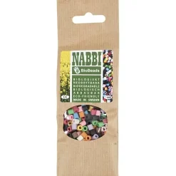 Rørperler NABBI BioBeads str. 5x5 mm, hulstr. 2.5 mm, medium, ass. farver, 1000 stk.