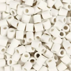 Rørperler NABBI BioBeads str. 5x5 mm, hulstr. 2.5 mm, medium, hvid, 1000 stk.