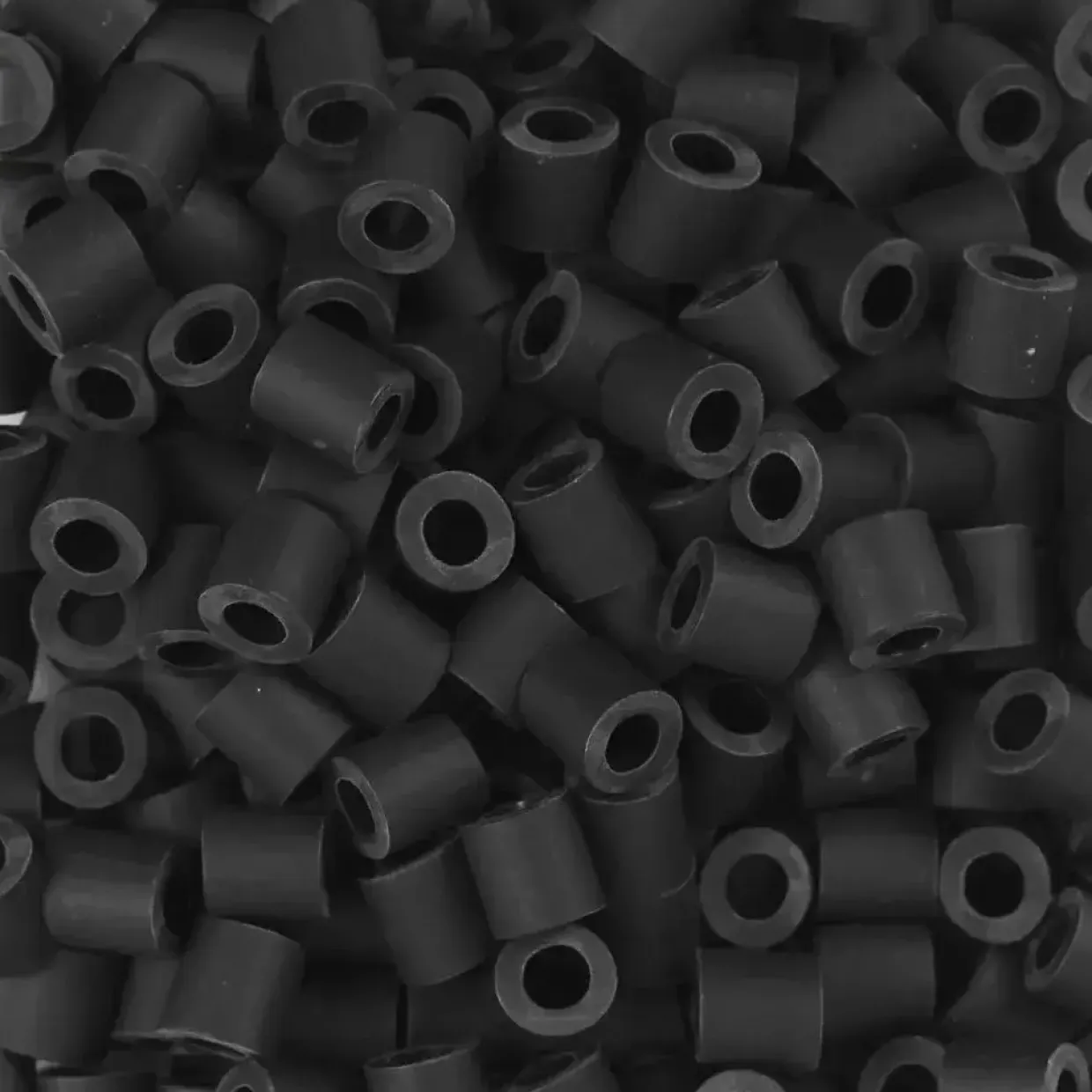 Rørperler NABBI BioBeads str. 5x5 mm, hulstr. 2.5 mm, medium, sort, 1000 stk.