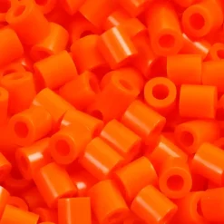 Rørperler str. medium 5 x 5 mm - hulstørrelse 2,5 mm - klar orange (13) - 1100 stk.