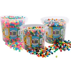 Rørperler str. 10x10 mm hulstr. 5 mm JUMBO ass. farver 3x2450 stk - 7350 stk.