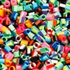 Rørperler, str. 5x5 mm, hulstr. 2,5 mm, medium, rosa (32222), 6000 stk./ 1 pk.