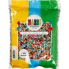 Rørperler, str. 5x5 mm, hulstr. 2,5 mm, stribet, medium, 10000ass.