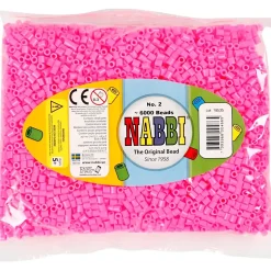 Rørperler str. 5 x 5 mm - hulstørrelse 2,5 mm - rosa (2) medium - 6000 stk.
