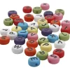 Runde bogstavperler, ass. farver, diam. 7 mm, hulstr. 1-2 mm, 500 g