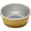 Runde foliebakker 4,3cm Ø11,1cm guld aluminium 1-rums 290 ml rund - 1035 stk