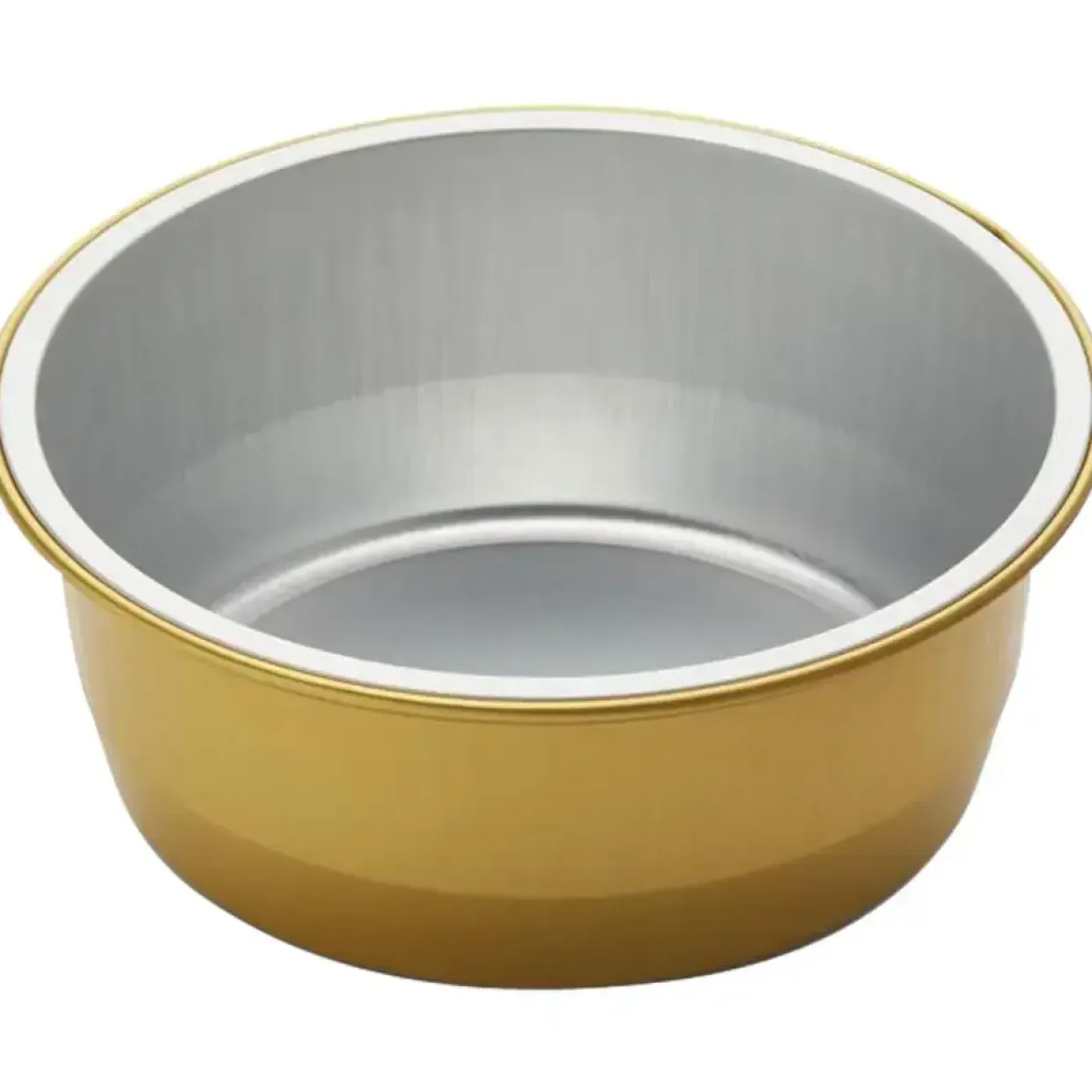Runde foliebakker 4,3cm Ø11,1cm guld aluminium 1-rums 290 ml rund - 1035 stk