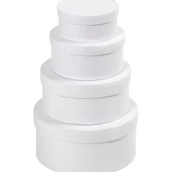 Runde æsker – dia. 8, 10, 12 og 14 cm – H: 4, 5, 6 og 7 cm – 4 stk