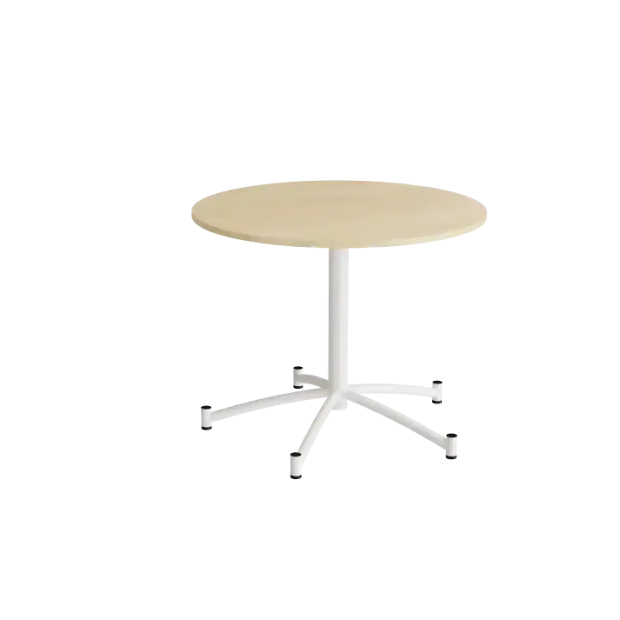 Rundt bord Zam Ø900 mm, birk laminat på hvidt stel