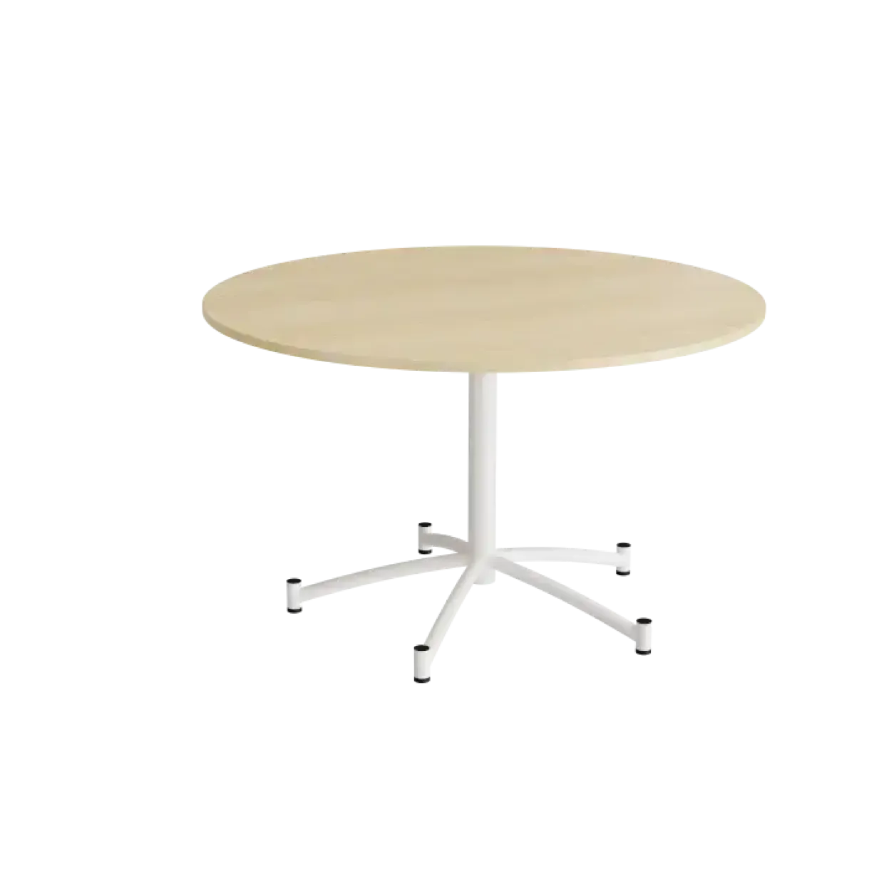 Rundt bord Zam Ø1200 mm, birk laminat på hvidt stel