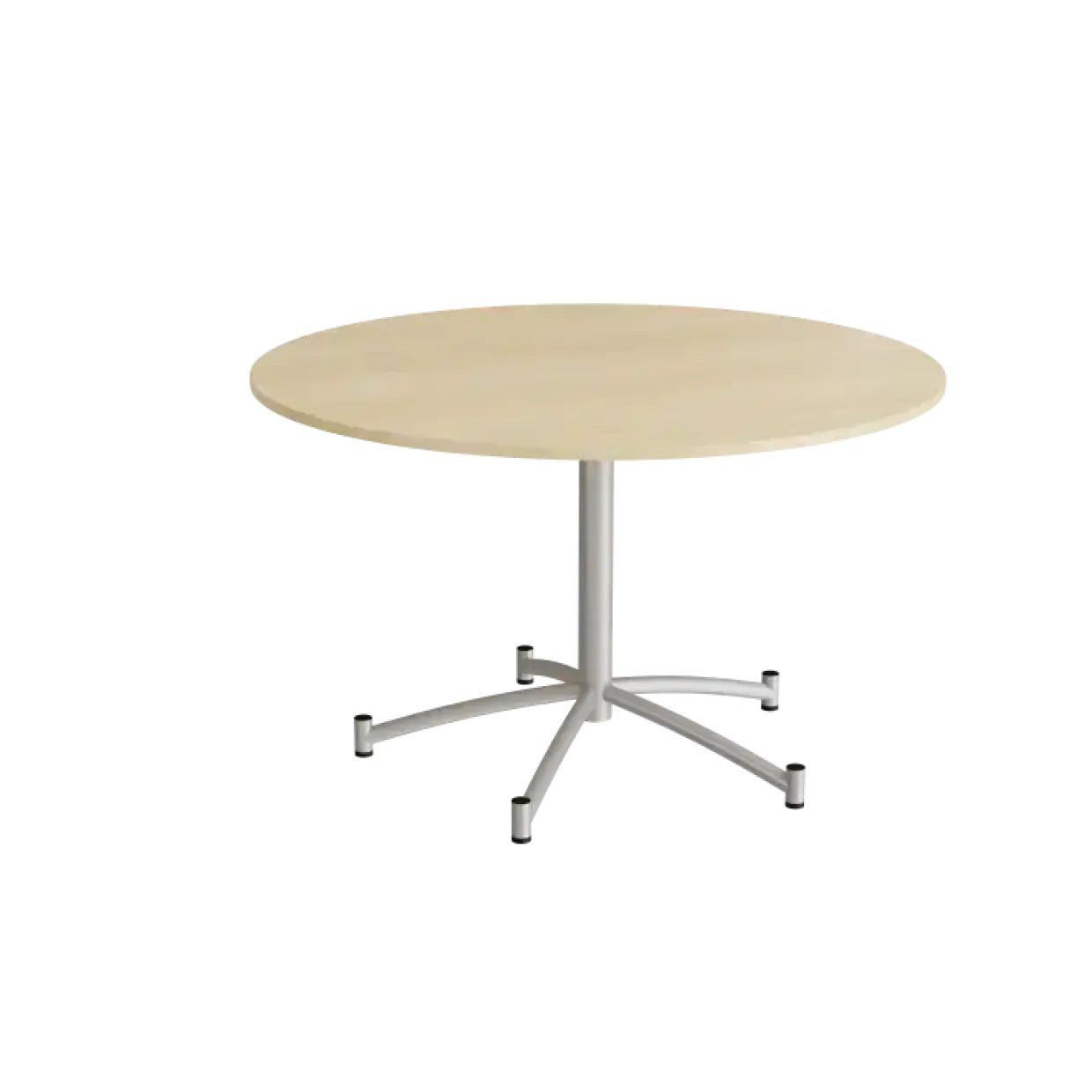 Rundt bord Zam Ø1200 mm, lyddæmpende birk laminat på alugråt stel