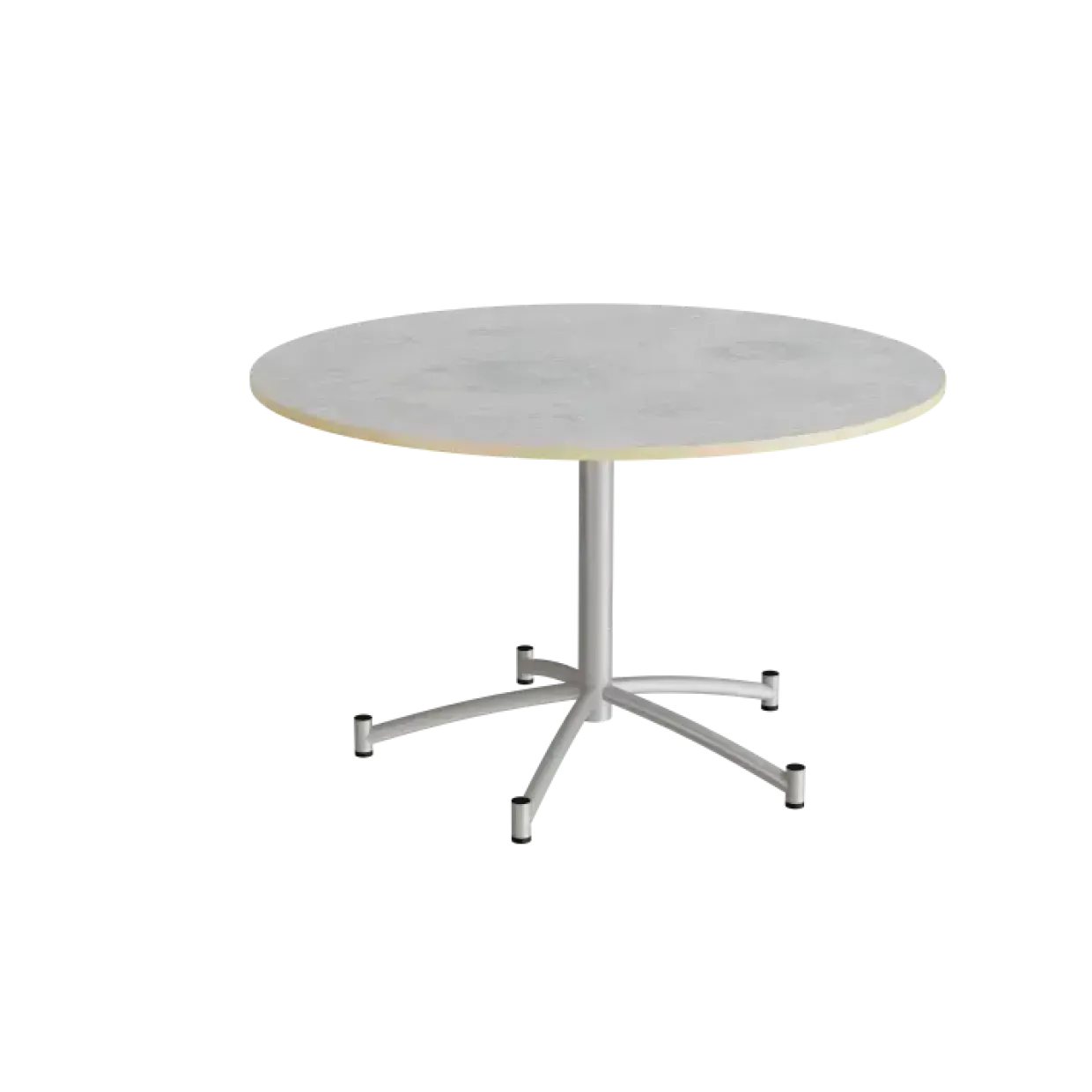 Rundt bord Zam Ø1200 mm, lysegrå, lyddæmpende linoleum, alugråt stel