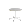 Rundt bord Zam Ø900 mm, lysegrå, lyddæmpende linoleum, hvidt stel