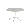Rundt bord Zam Ø1200 mm, lysegrå, lyddæmpende linoleum, hvidt stel