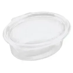 Salatbakke Clearshow 1000 ml 204x166x67 mm oval hængslet låg RPET Klar - 6 pk x 50 stk/krt