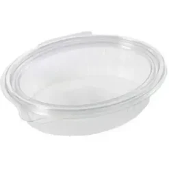 Salatbakke Clearshow 370 ml 167x131x45 mm oval hængslet låg RPET Klar - 12 pk x 50 stk/krt
