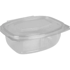 Salatbæger, ABENA Cater-Line, 15,5x13x5,5cm, 500 ml, klar, PET/RPET, med hængslet låg, oval - 300 stk