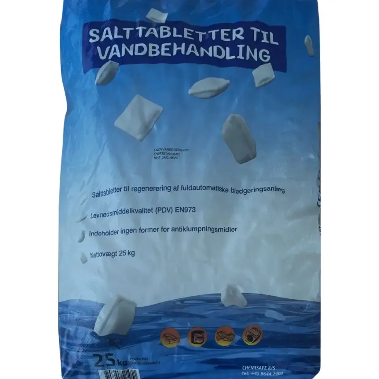 Salttabletter - Til blødgøringsanlæg - Helpalle 100x120cm - 25 kg - 50 stk