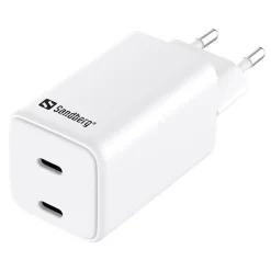 Sandberg AC Charger Dual USB-C PD65W EU hvid