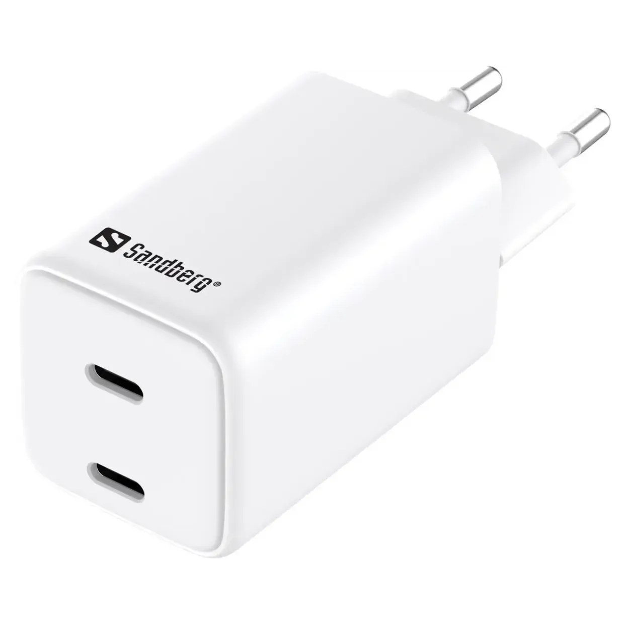 Sandberg AC Charger Dual USB-C PD65W EU hvid