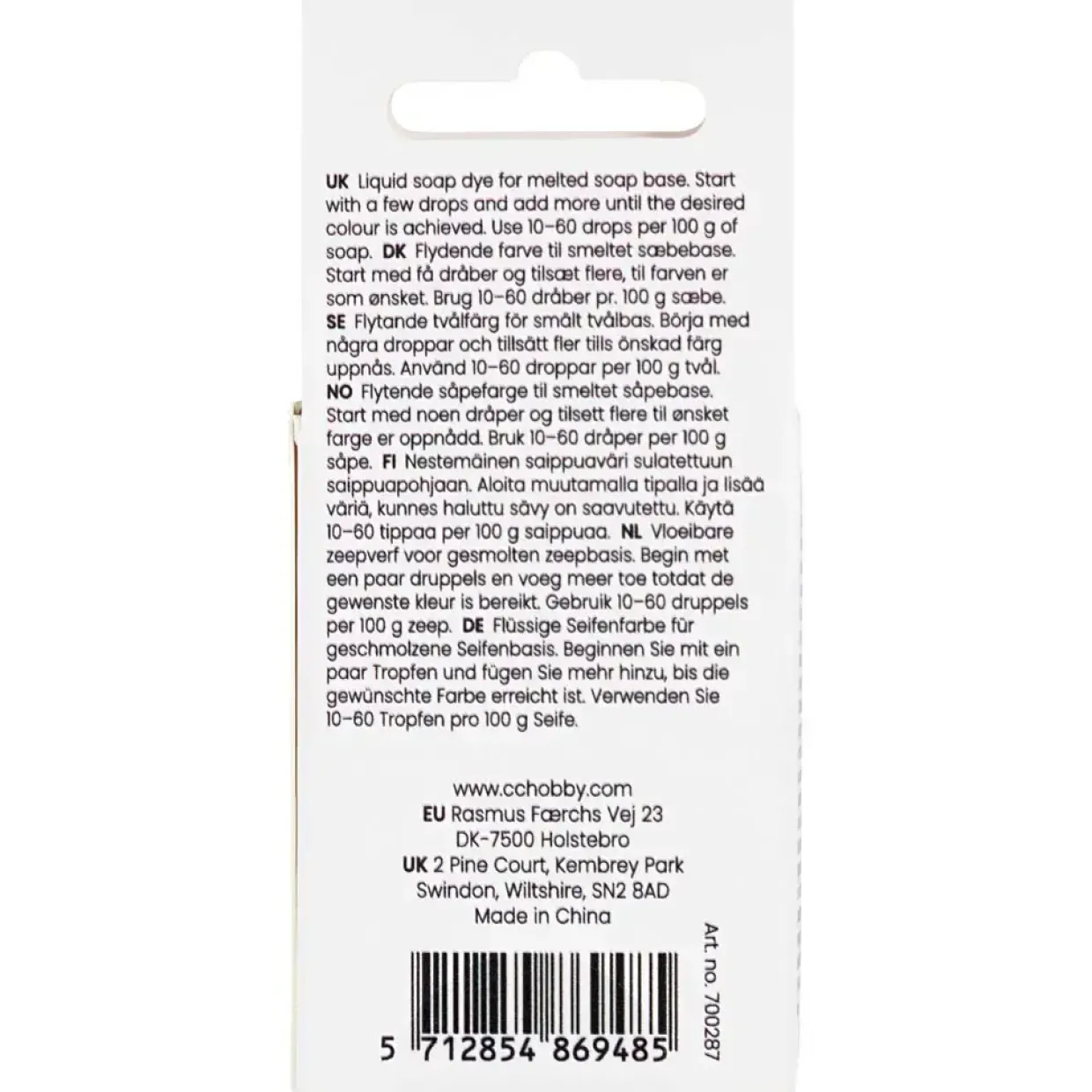 Sæbefarve, sort, 10 ml/ 1 fl.