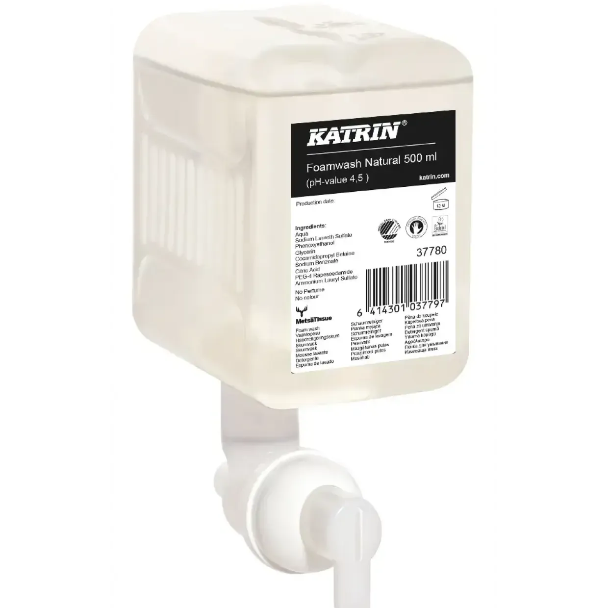 Sæbe flydende, Katrin 37780, Foamwash 0,5l uden parfume