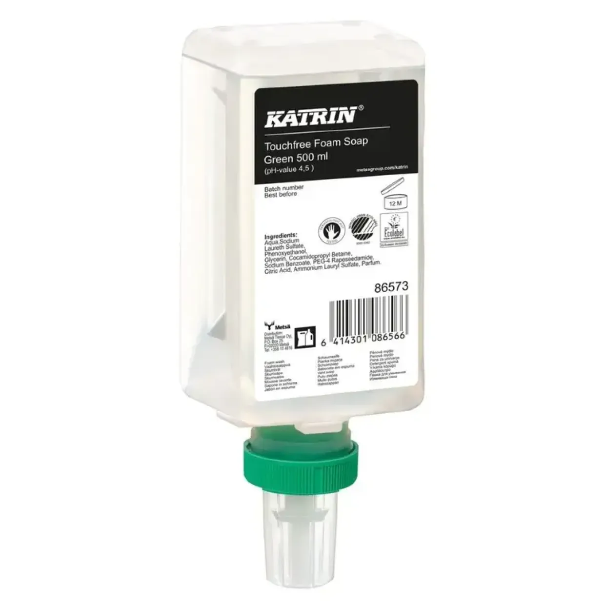 Sæbe – Katrin Green – Flydende skumsæbe – Touchfree – 0,5 l – Med parfume
