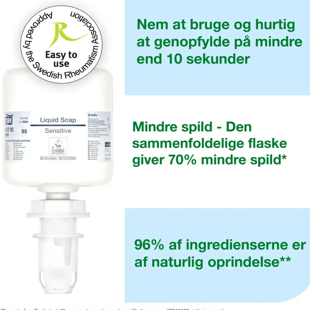 Sæbe Tork 425702 Sensitiv Mini S5 flydende 8x520ml