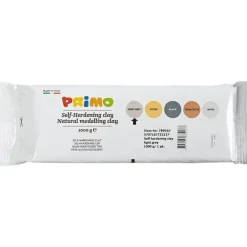Selvhærdende ler lys grå - 12 x 1000 gram