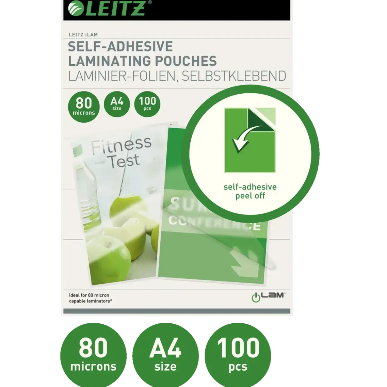 Selvklæbende Lamineringslommer Leitz - 100 stk