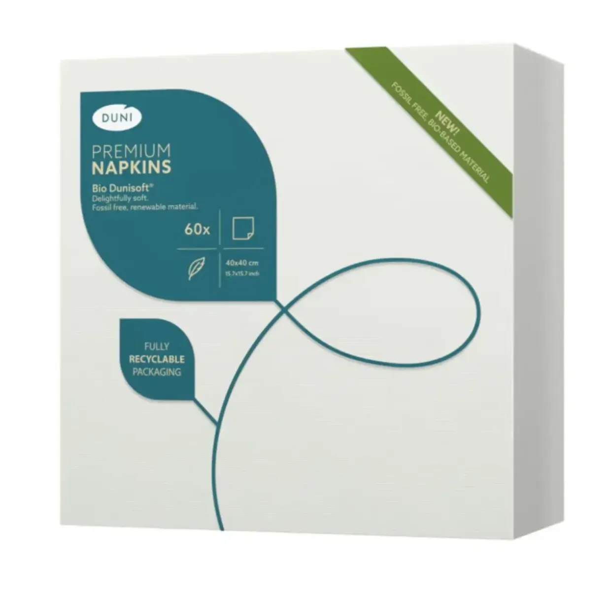 Serviet Bio Dunisoft Airlaid 40x40cm hvid - 6 pk x 60 stk/krt