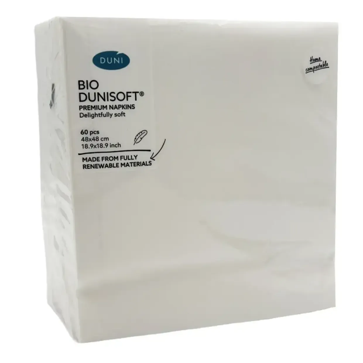 Serviet Bio Dunisoft 48x48cm Hvid - 6 pk x 60 stk/krt