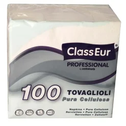 Serviet ClassEur Professional 33x33 cm 2-lag Ecolabel 100 stk pr. pakke Hvid - 24 pk x 100 stk/krt