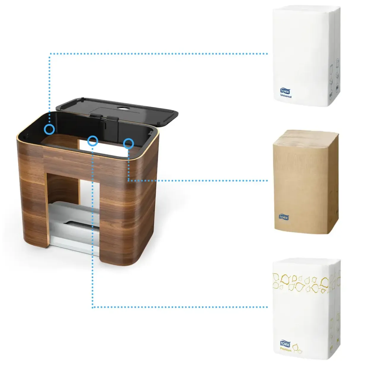 Servietdispenser - Tork 273002 Xpressnap N4 - Valnød