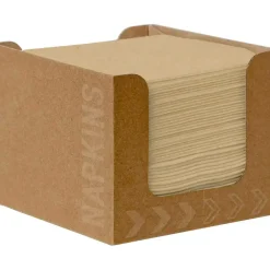 Serviet Duni Bio Dunisoft Natural brown cocktailserviet 20x20cm i papdispenser - 24 pk x 50 stk/krt