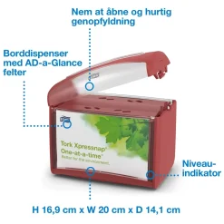 Servietholder Tork 272612 Xpressnap Bordservietter Interfoldet N4 - rød