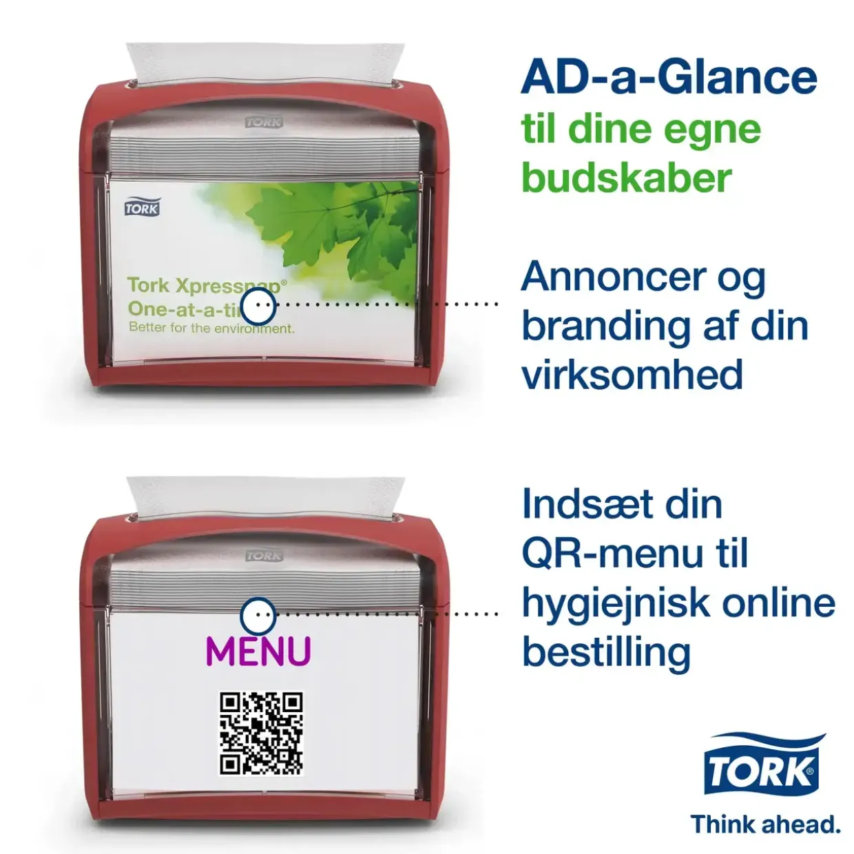 Servietholder Tork 272612 Xpressnap Bordservietter Interfoldet N4 - rød