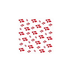 Serviet 3-Lag 33x33cm Med Danske Flag Hvid - 12 pk x 50 stk/krt