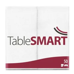 Serviet TableSMART airlaid 40x40 cm 1/8 fold Hvid - 12 pk x 50 stk/krt