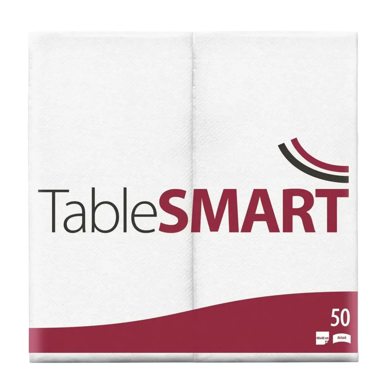 Serviet TableSMART airlaid 40x40 cm 1/8 fold Hvid - 12 pk x 50 stk/krt